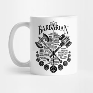 RPG Class Series: Barbarian - Black Version Mug